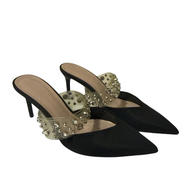 zara Transparent vinyl Sequent strap women Black shoes size 37 - Picture 2 of 9